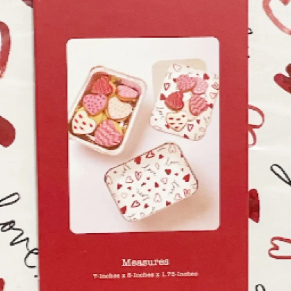 NEW Rae Dunn Valentine’s Day LOVE 24 Pk Foil Treat Bins & Lids💖♥️💖